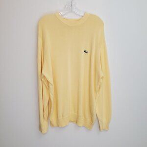 Lacoste butter yellow crew neck knit sweater